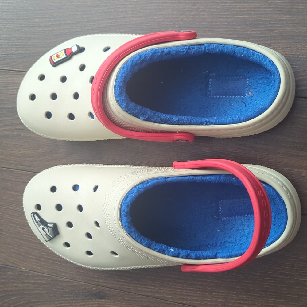 Crocs Classic Lined Clog Bone Multi Blue & Red (Unisex) - Picture 3 of 8